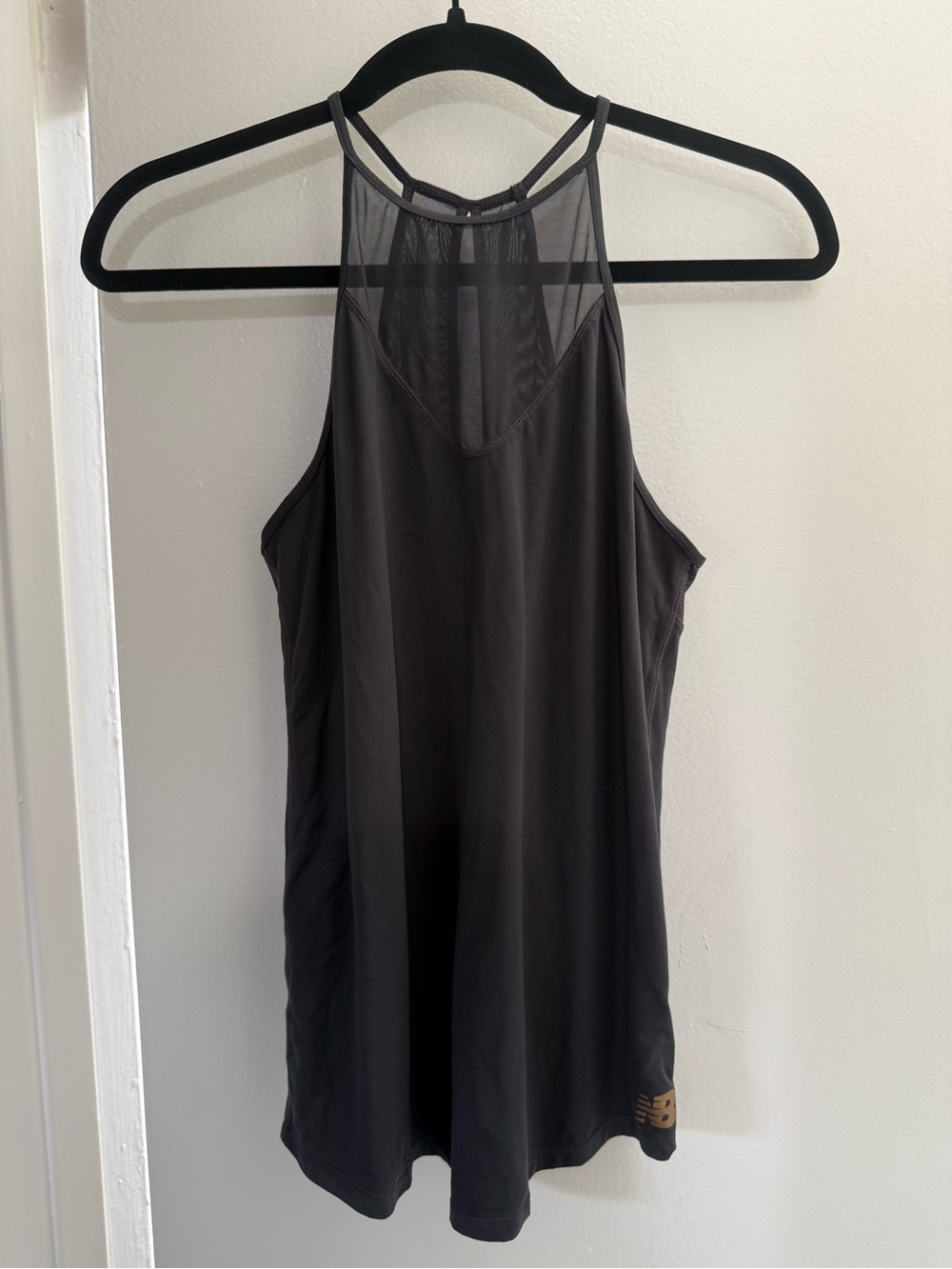 New Balance Dark Grey High Neck/Mesh Athletic Tank Top size S